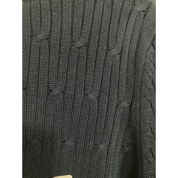 Express Men's Cable Knit Sweater Navy Blue Pullover Crewneck Size S Soft Warm - Picture 4 of 7